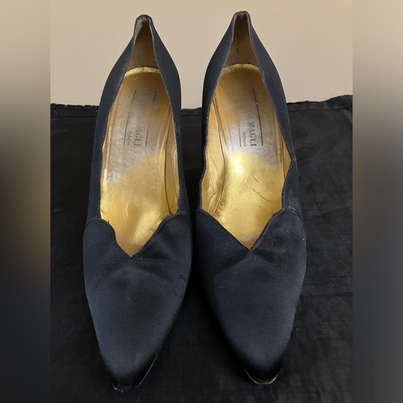 Bruno Mali Vintage Black Satin Size-10 - Picture 1 of 2